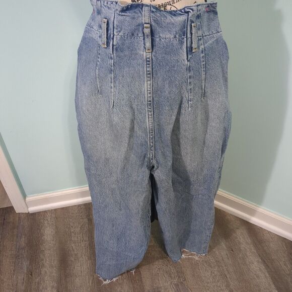 Abercrombie & Fitch Paperbag high Waist rise Mom Jeans raw hem Blue 27 4 s Women - Picture 2 of 6